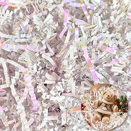 Diamond White Crinkle Paper Filler - 5oz Crinkle Cut Shredded Paper for Gift Baskets, Bridesmaid Pro