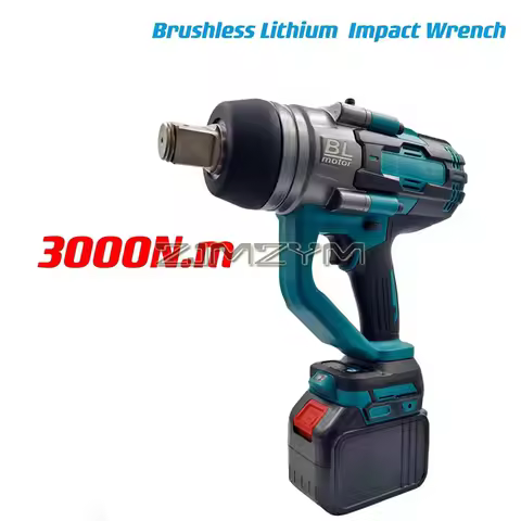 Impact Wrench, Cordless, Brushless, 5mm Impact Gun, Power Impact Driver Max Torque 3000Nm, Battery a