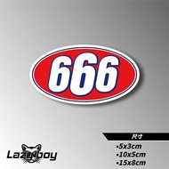 American Style Racing 666 Racing Number Car Sticker Locomotive Sticker Car Sticker Waterproof Reflec