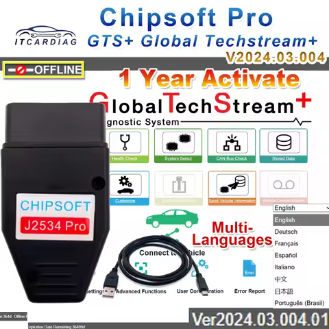 Chipsoft Pro GTS+ offline Diagnostic Scanner - for Toyota/Lexus Global Techstream+ offline mode 1 Ye