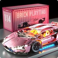 Blocks Lego Building Blocks Lego Building Blocks Lamborghini Pink Cow Sports Car Compatible Lego Blo