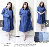 Alexa Midi Jeans Dress Bigsize Jumbo
