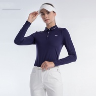 PGM เสื้อยืดกอล์ฟแขนยาวสำหรับผู้หญิงเสื้อผ้ากีฬาคอปกผ้ากีฬาโพลีเอสเตอร์เสื้อผ้าเครื่องแต่งกาย YF615
