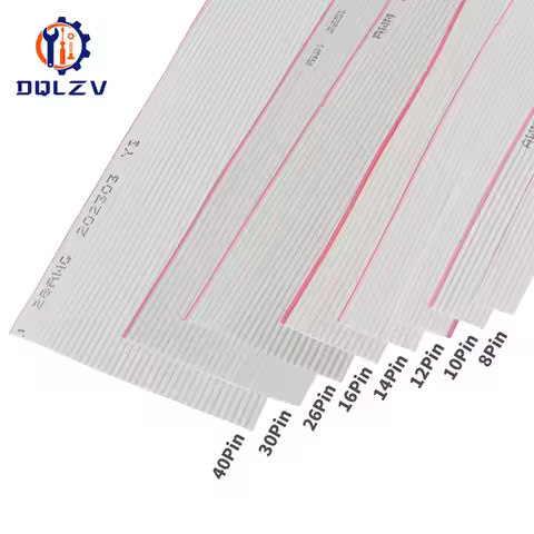 1/3/5Meter 6/8/10/16/18/20/26/34/40P 1.27mm Pitch Color Grey Flat Ribbon Cable Rainbow DuPont Wire F