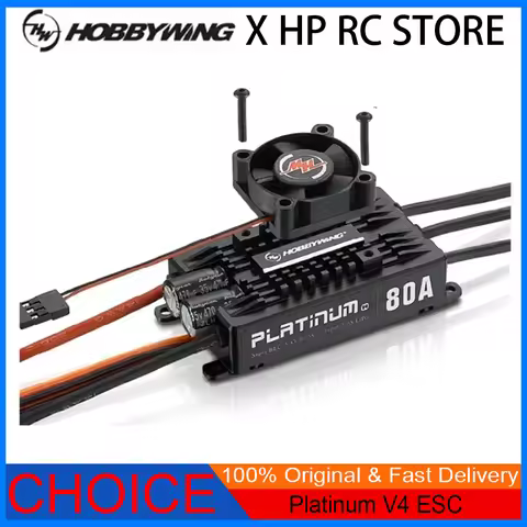 Hobbywing Platinum V4 Brushless ESC – 25A/40A/60A/80A/120A | 3-6S LiPo Built-in BEC for RC Airplanes
