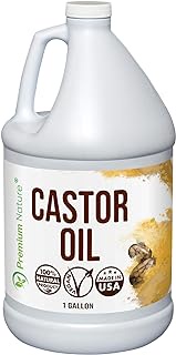Castor Oil Pure Carrier Oil - Cold Pressed Organic Castrol Oil for Essential Oils Mixing Natural Skin Moisturizer Body &amp; Face, Eyelash Caster Oil, Eyelashes Eyebrows Lash &amp; Hair Growth Serum 1 Gallon