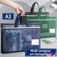 VALENTINE1 A3 Mesh Art Bag, Portable Large Capacity 8k Sketch Drawing Album, Handheld Multifunctiona