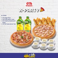X PARTY X-MEAL BUNDLE 2x Large Pizza 4x Crazi Garlic Twist 2x 1.5ml Lemon Tea 6x Creamy Mushroom Sou