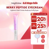 Glad2Glow 3D Peptide + Caffeine Brightening Eye Cream with Berry Extract | Reduce Dark Circles|Plump