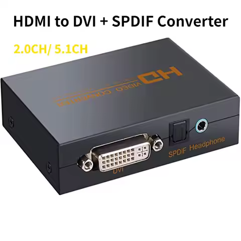 HDMI to DVI + SPDIF / Headphone Video Converter Box Adapter for PS3 DVD + Power Adapter HDMI to DVI 