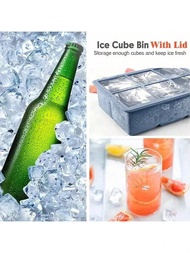 1PC Large Ice Cube Trays For Whiskey Big Silicone Ice Cube Trays 2Inch - Huge Square Ice Cubed Tray 