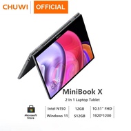 CHUWI MiniBook X Laptop Tablet 2-dalam-2 10.51 inci loptops dijual asal Intel N150 YOGA mode 360 dar