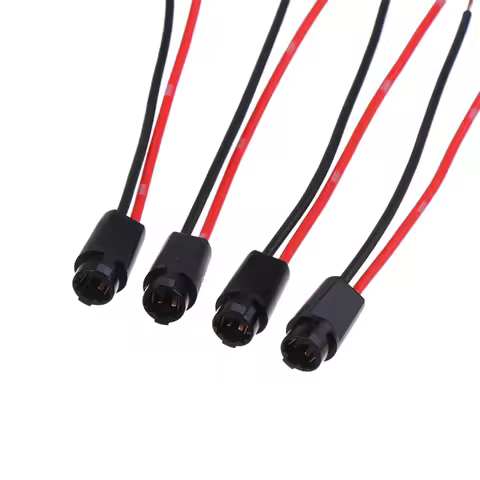 5Pc T5 LED Bulb Holder Socket LED T5 Light Bulb Plug Extension Cables Harness Car headlight Adapter