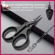 (pofluany)  Fishing Scissor with Anti-lost Hand Rope Sharp Serrated Blade Compact Design Portable Mu