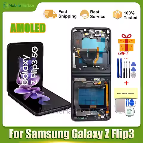AMOLED Screen For Samsung Galaxy Z Flip3 5G LCD Display Touch Screen Assembly For Samsung Z Flip 3 F