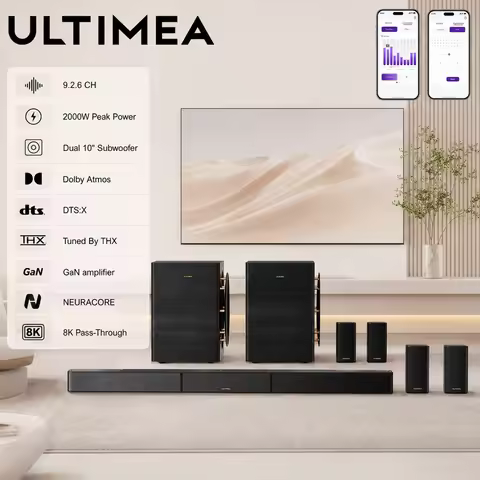 ULTIMEA 2000W Soundbar ULTIMEA 2000W 9.2.6 Soundbar with Dolby Atmos&DTS:X, THX-Tuned Wireless Surro