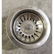 Stainless Steel 10.7cm Waste Drain Strainer Kitchen Sink Basket Waste with Filter Tray