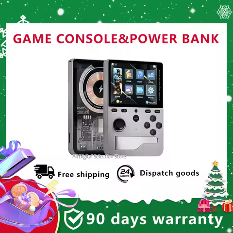 2-in-1 Handheld Game Console & Magnetic Phone Power Bank, 2.8-inch IPS Screen, Linux Retro Video Gam