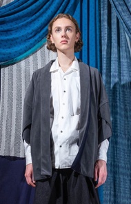 藍/綠色雙面穿和服外套