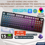 AULA F99PRO V2 Wireless Bluetooth Mechanical Keyboard RGB LED 3 Mode Foam Lining Hotswap 5 Pin Downs