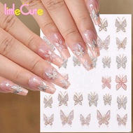 Laser Butterfly Nail Stickers - DIY Nail Art Sticker - Self-Adhesive Nail Decal - Manicure Tattoo - 