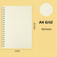 VIVOLILV Spiral Notebook A6/A5/B5/A4 Size Grid Lined Coil Notebook Minimalist Style Notebook