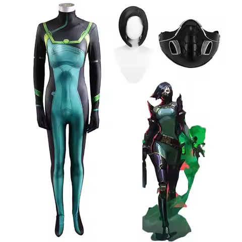Viper Cosplay Costume Game VALORANT Chamber Viper Cosplay Outfits Jumpsuits Wig Mask Uniform Hallowe