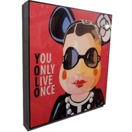 Yolo Bearbrick wall painting, with wooden frame, Canvas painting for bedroom decor