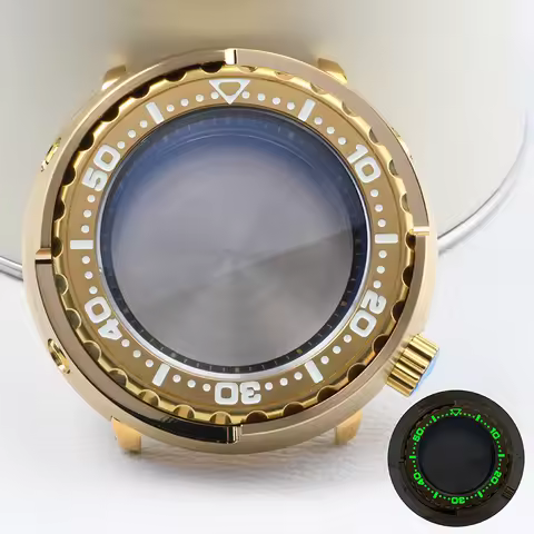 Bronze Tuna can Watch Case super luminous Sapphire Glass Fit seiko Fit NH35/NH36 Automatic movement 