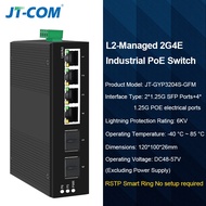 JT-COM Industrial 8-Port Gigabit Managed PoE Switch 4/8 Port 10/100/1000Mbps + 2 Port Gigabit SFP Sl