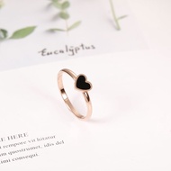 Cincin titanium hitam cincin wanita fashion ring korea rings
