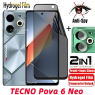 ฟิล์มไฮโดรเจลป้องกันการสอดแนม TECNO Pova 6 Neo Soft Privacy สำหรับ TECNO Pova 6 Pova6 Pro Neo Pova6N