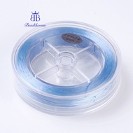 1roll Flat Elastic String Elastic Beading Thread for Stretch Bracelet Making Light Sky Blue 1x0.5mm 