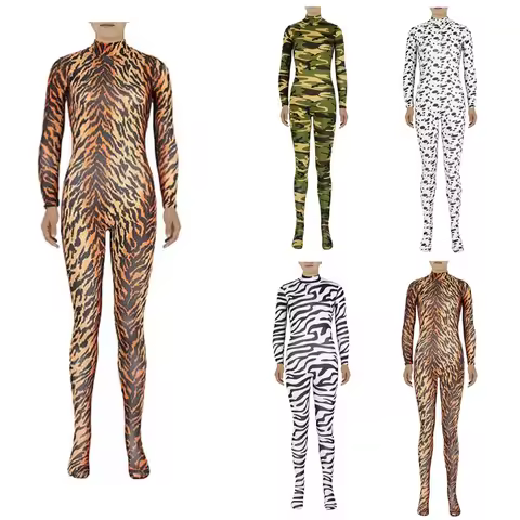 Leopard Camouflage Zentai Suits Fullbody Catsuit Fictional Characters Cheaper Halloween Party Stage 