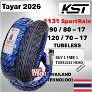TAYAR MOTOR 90/80-17 & 120/70-17 TUBELESS TYRE BUNGA CORSA SPORT RAIN (SOBEK)