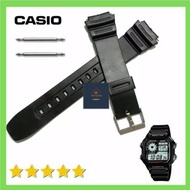 CASIO WATCH STRAP CASIO AE1200 AE 1200 AE-1200 RUBBER STRAP CASIO AE-1200 FREE PEN