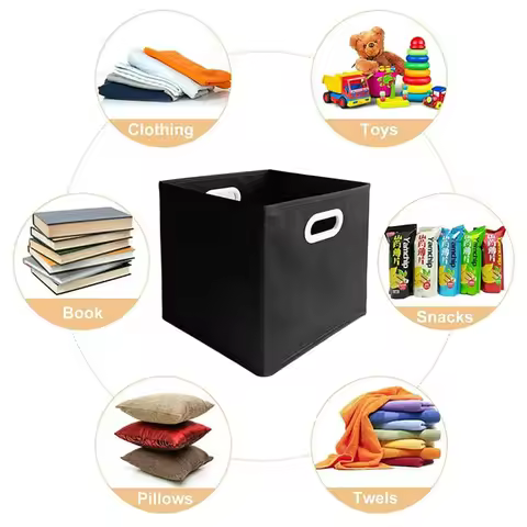 1pc storage cube box, fabric cube storage box, foldable cube storage organizer box for home, office,