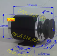 Motor DC 12v 500w 24v 500w kèm puly chế nén khí 12v500w 24v500w