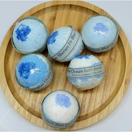 Blue Ocean Bath Bomb with Epson Salt added, 55+-g/piece with 100% Doterra Essential oils, Relaxing a