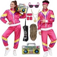 80er Jahre Outfit Herren Damen 90er Jahre Jogginganzug Disco Retro Trainingsanzug Herren Kostüm Erwa