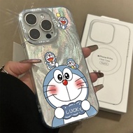 Doraemon/Blue Doraemon iPhone15/14/13promax Feather Gauze Phone Case/ckue