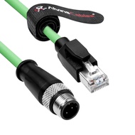 M12 D-Code 4Pin to RJ45 Ethernet Cable Flex for Industrial Camera 2m/6.6ft