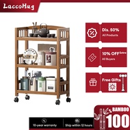 LaccoHug Bamboo 1/2/3 Tier Trolley Rack 推车置物架