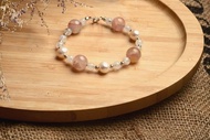 【神山晶礦】 櫻花瑪瑙珍珠月光粉晶手鍊 櫻花瑪瑙/珍珠/月光