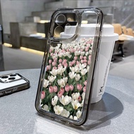 เคส สําหรับ iPhone 11 13 14 12 15 Pro Max 7 8 SE Plus XR X XS เคสไอโฟน ดอกไม้ เคสโทรศัพท์มือถือ ดอกทิวลิป Case แมกโนเลีย เคสโทรศัพท์