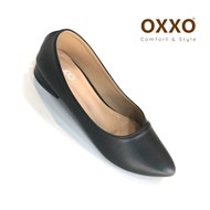 OXXO รองเท้าคัทชูส้นเตี้ย ทรงหัวแหลม หนังนิ่ม น้ำหนักเบา SK8005
