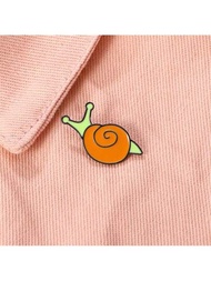 Lindo Pin de esmalte mini caracol amarillo y naranja con dibujos animados, broches encantadores para mochila y solapa, joyas de broche de insignia de regalo para amigos