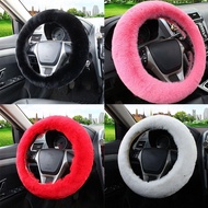 Soft Plush Steering Wheel Cover Winter Warm Car Steering Decor Cover Wheel Interior Auto I4j0