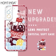 เคสฝา Hontinga สำหรับ Samsung Galaxy S22อัลตร้า5G S21 S22พิเศษ5G + S22 5G S21 Plus S21 FE 5G S20 FE 5G เคสใสใสในฤดูร้อนที่น่ารักเครื่องดื่มซิลิโคนนิ่มยางเคสโทรศัพท์ปกหลังสำหรับเด็กผู้หญิง