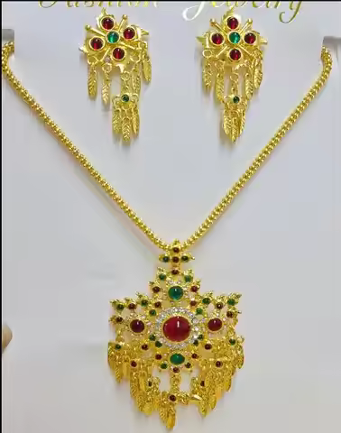 Thai Accessories Earrings Necklaces Ethnic Style Accessories Jewelry Women Gold Shiny